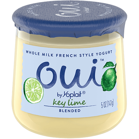 Oui by Yoplait Key Lime Blended French Style Yogurt, 5 oz., front of product.