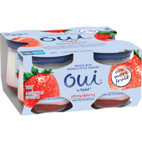 Oui by Yoplait Strawberry French Style Yogurt, 4-Pack, front of product.
