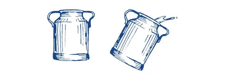 An illustration of milk canteens.