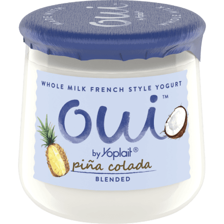 Oui by yoplait pina colada whole milk french style yogurt, front of product