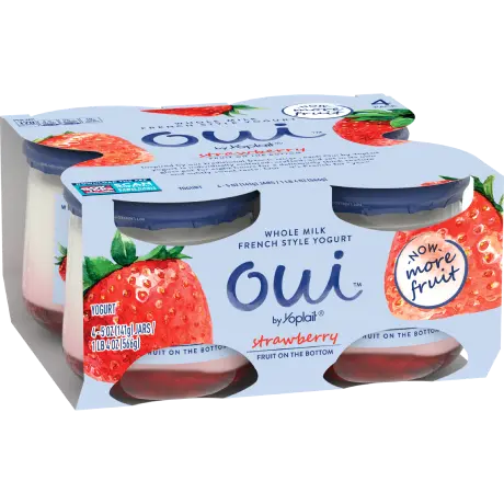 Oui by Yoplait Strawberry French Style Yogurt, 4-Pack, front of product.